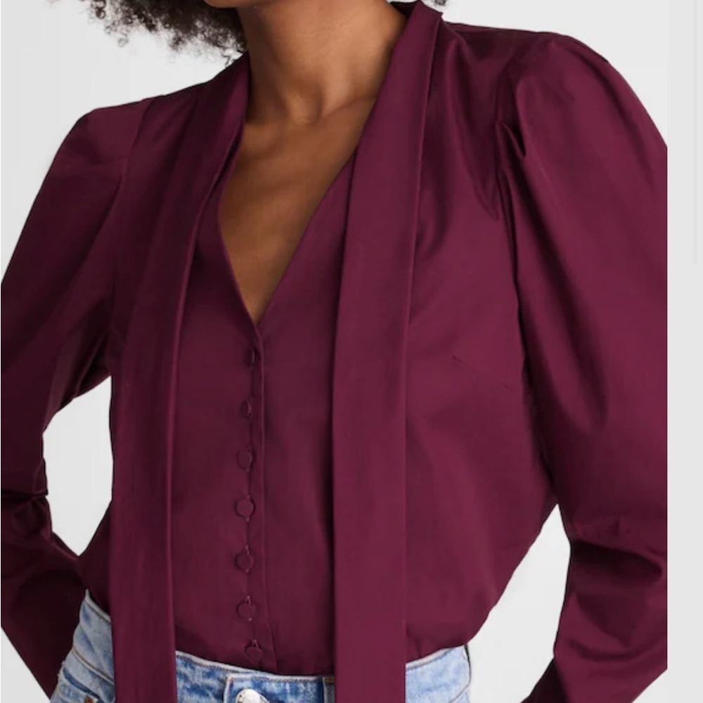 V-Neck Button-Front Top - Picture 4 of 5